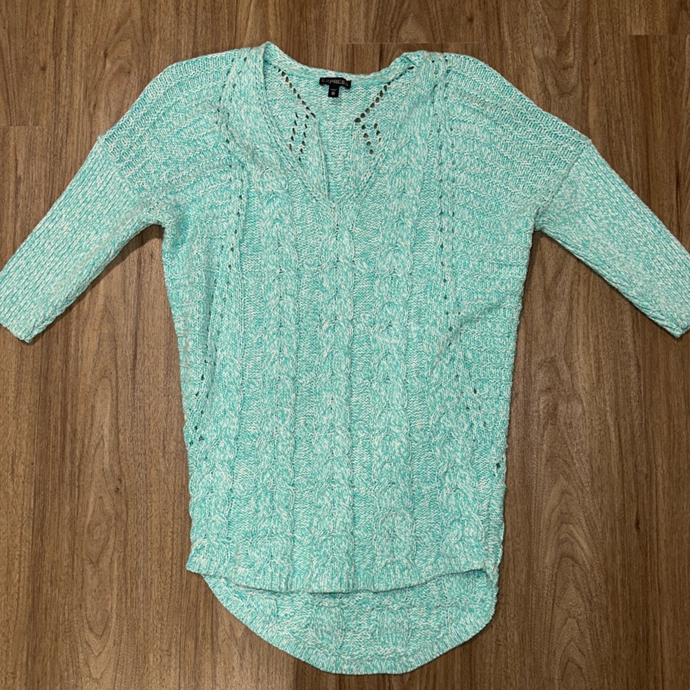 Express Teal Knit Sweater